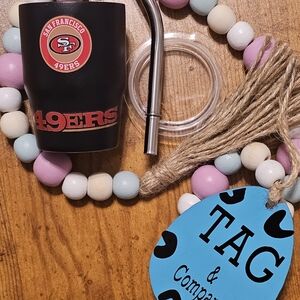 San Francisco 49ers Black Mini Tumbler with Straw